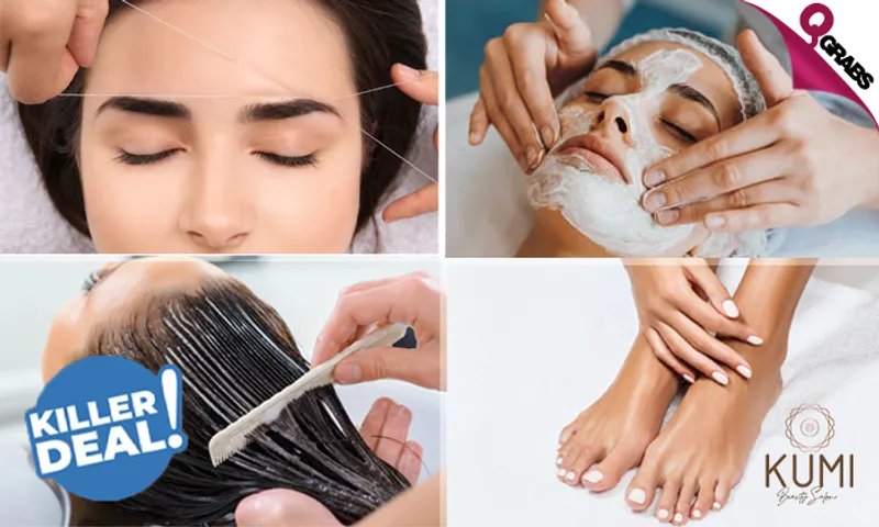 Killer Beauty Deal: Express Facial + Hair Mask with Normal Blow-Dry + Threading + Massage + Mani-Pedi & More!